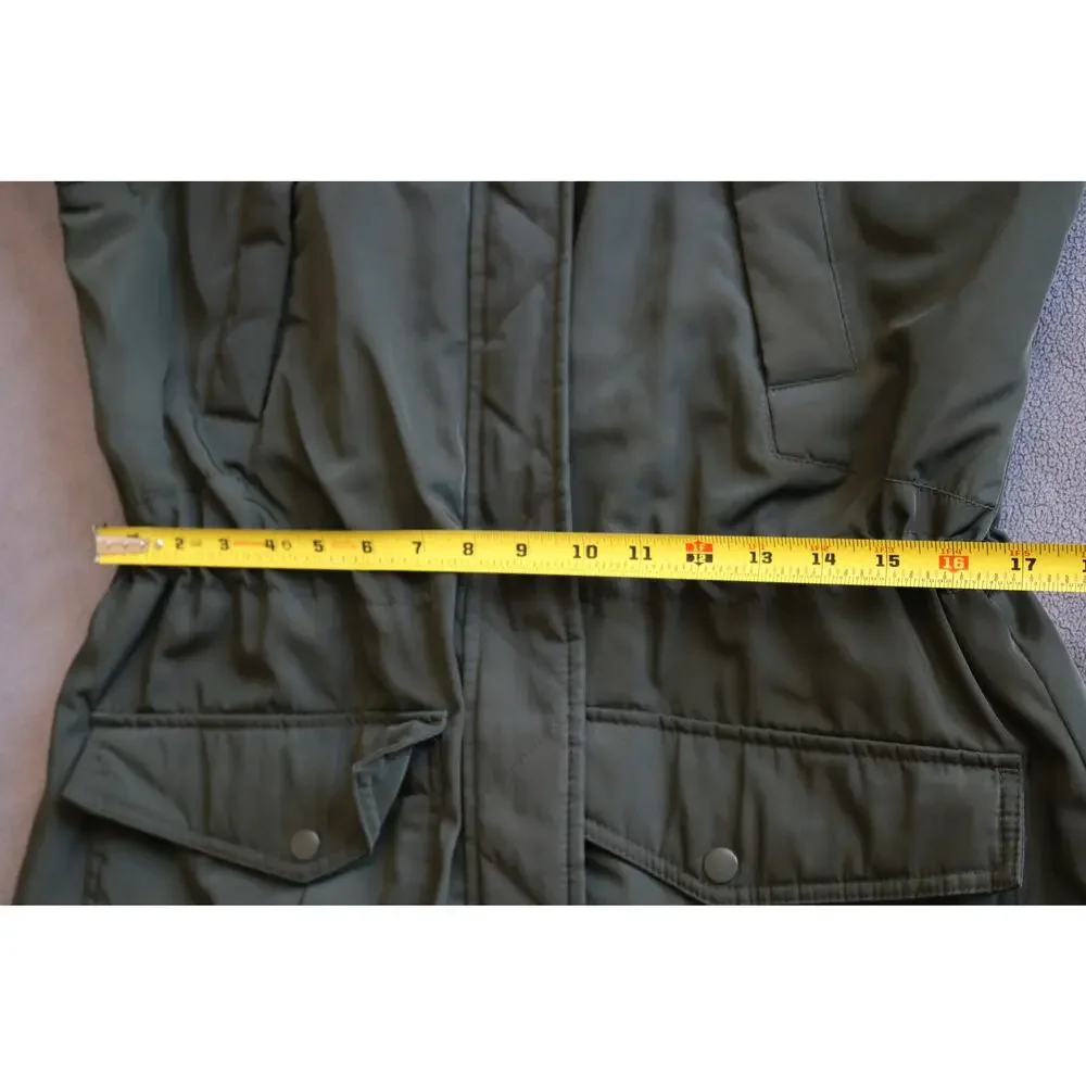 UNIVERSAL THREAD Winter Coat Women Large Green Chunky Cinched Waist Drawstring - Picture 14 of 16